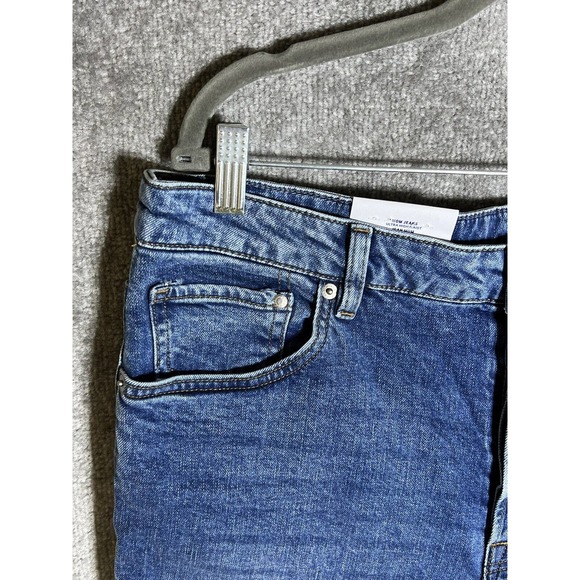 H&M Ultra High Waist Loose Fit Mom Jeans Womens Size 16 Button Fly Blue Denim - Picture 7 of 12